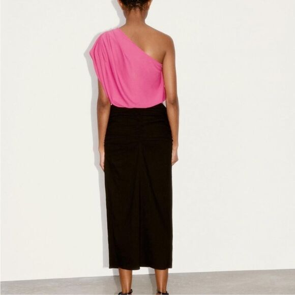 Zara pink draped asymmetric top - Picture 4 of 7